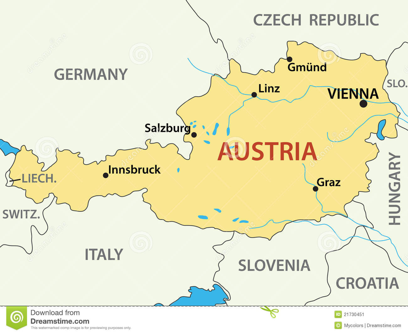 20Fjv56SGm1NHA1SMX4K Map Austria Illustration Vector 21730451 