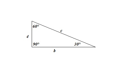 If You Have A Right Triangle 30 60 90 Degree Angles And You Have The Smallest Size Width To Be 4 How Do I Solve For X The Length Of The Triangle Socratic