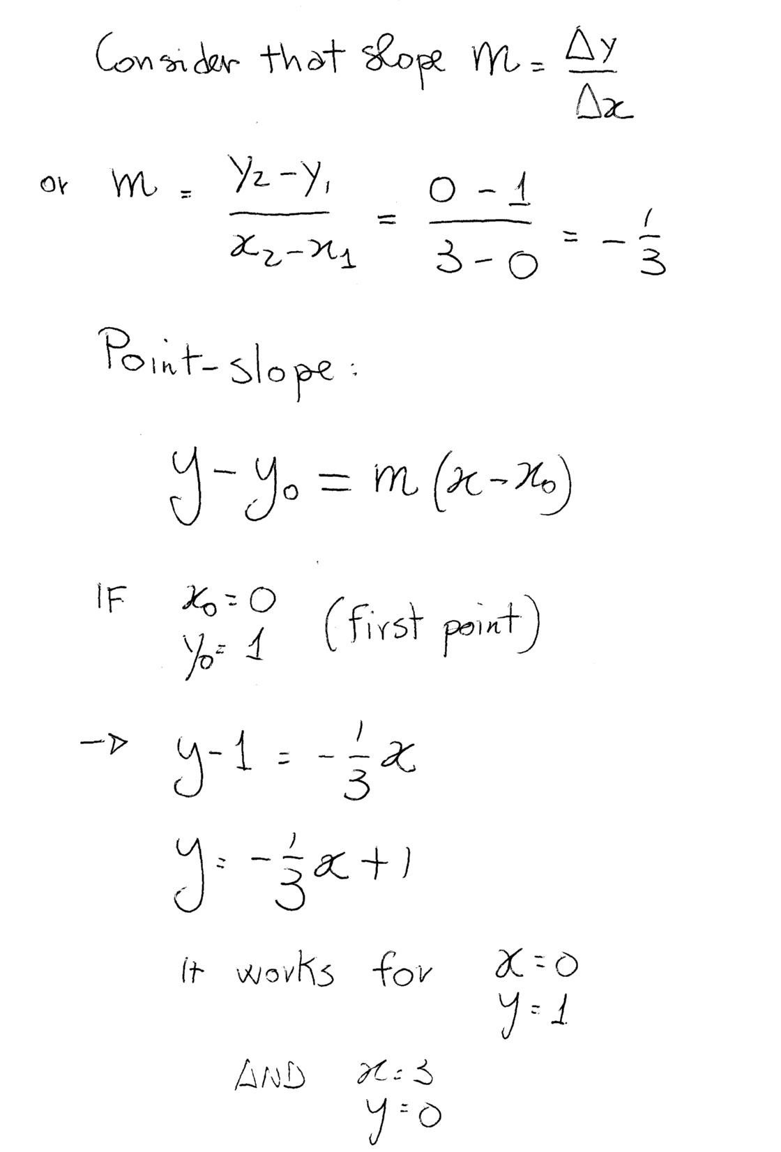 How do you write in point-slope form the equation of the line