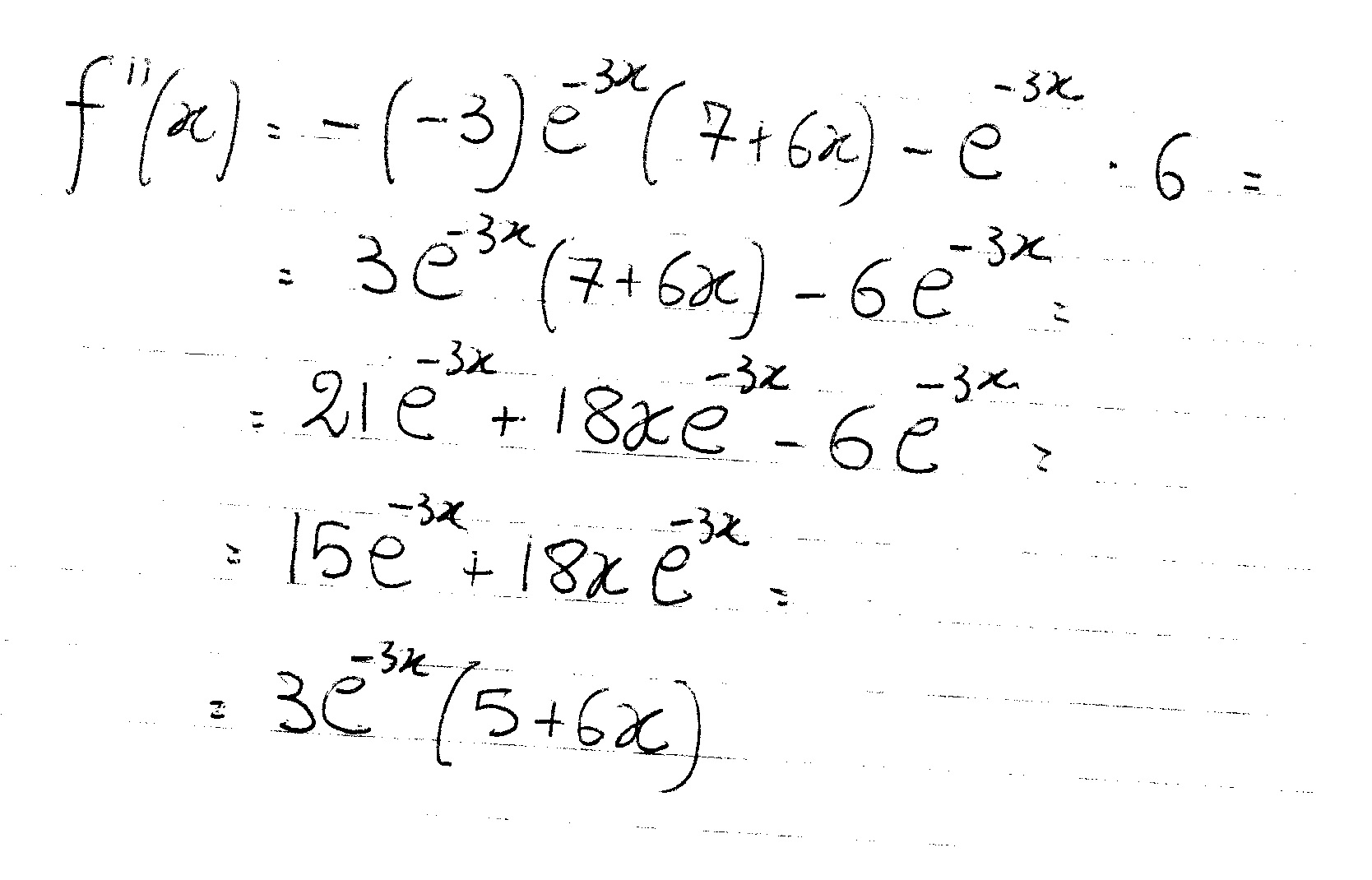 How Do You Find The Second Derivative Of F X 3 2x E 3x Socratic