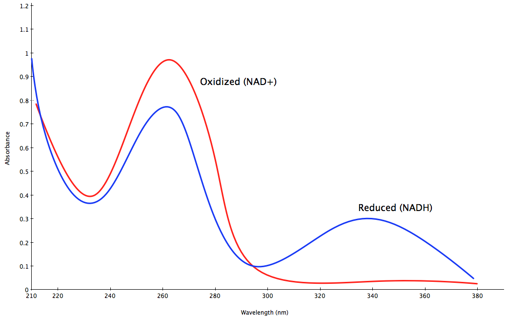 Absorption Spectra for Nicotinamide adenine dinucleotide – for images source see ref 1