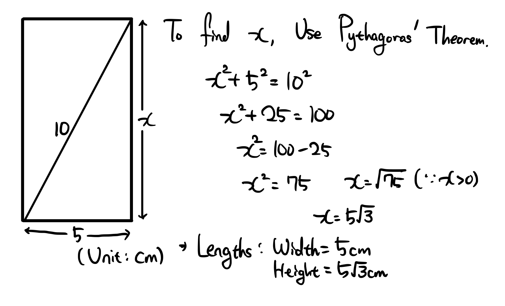  How Do You Find The Length Of A Rectangle Whose Diagonal Has A Length 