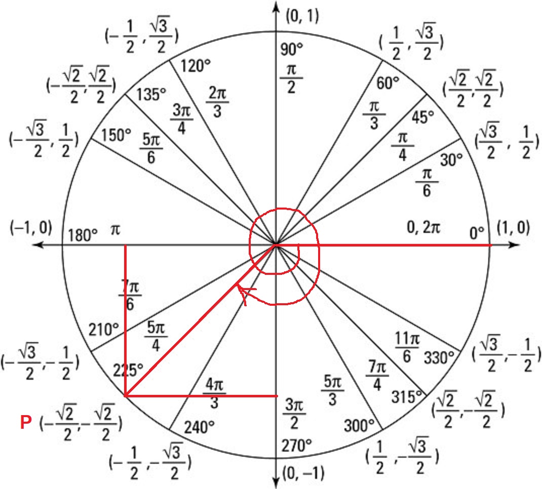 Тригонометрическая окружность со всеми значенnzvb