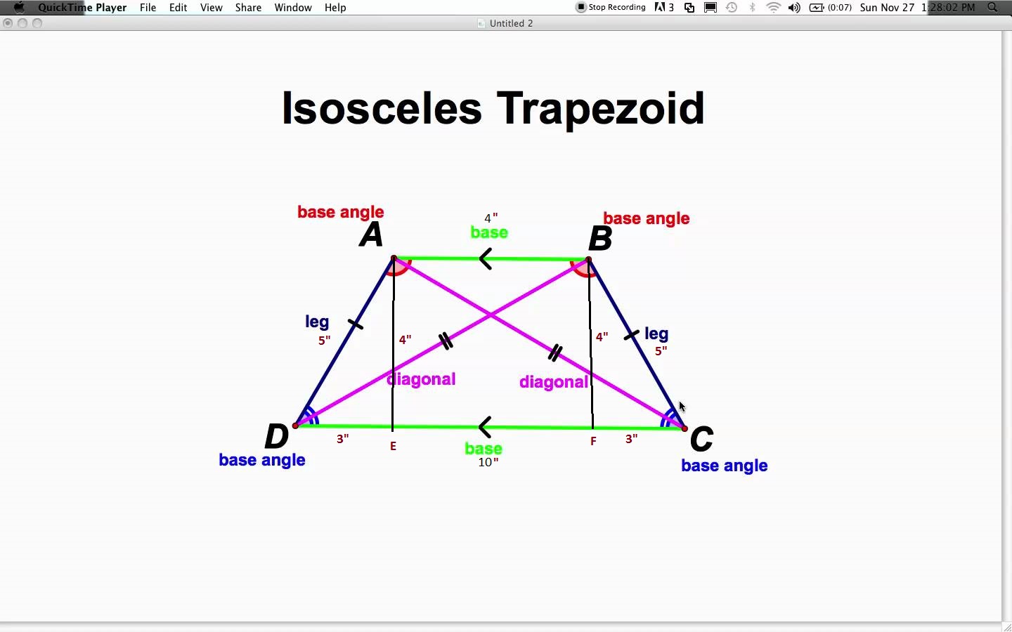 area of an isosceles trapezoid using legs and altitude