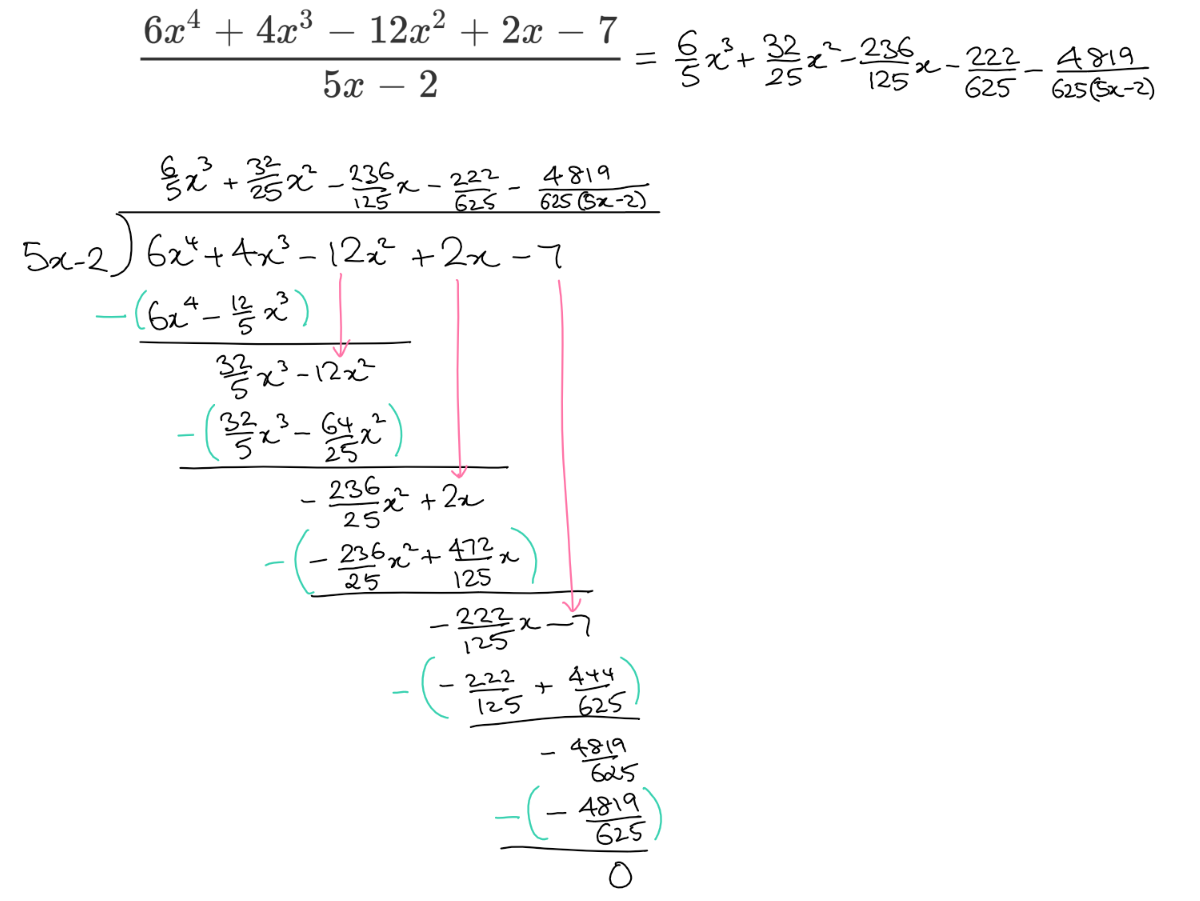 How Do You Divide 6x 4 4x 3 12x 2 2x 7 5x 2 Socratic