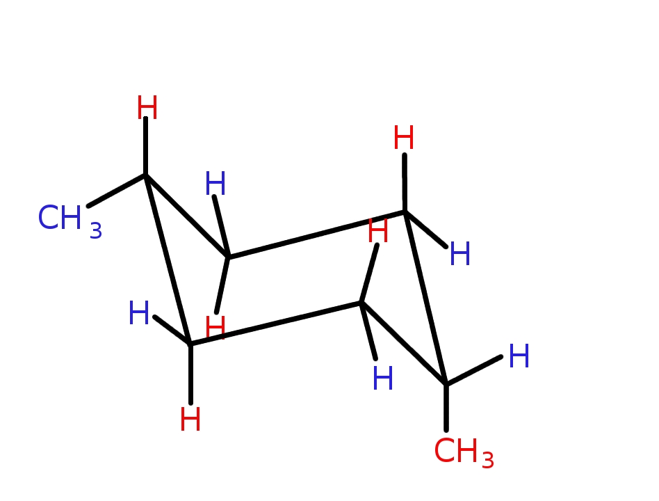 How do we represent "cis1,4dimethylcyclohexane", and "trans1,4