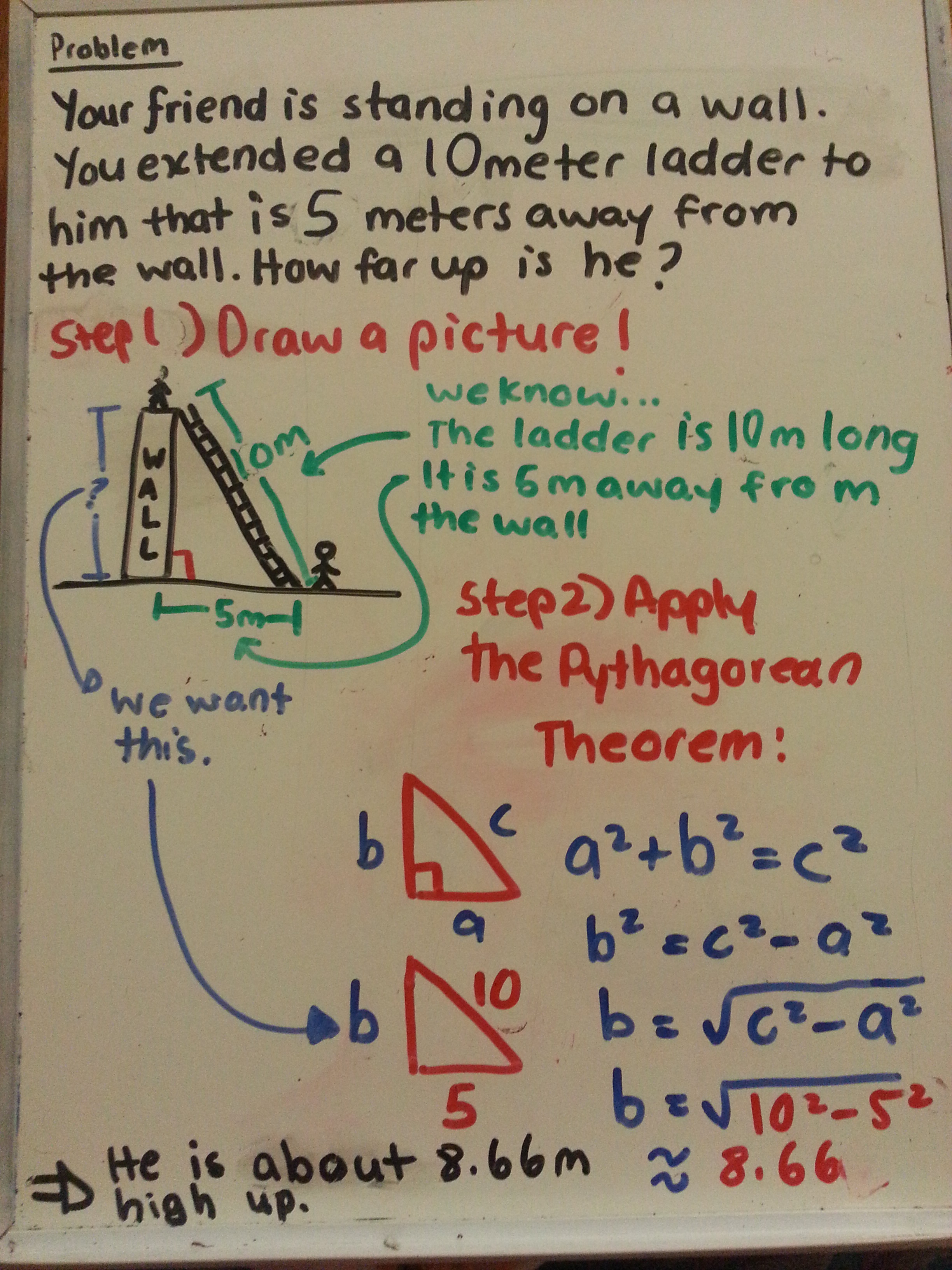 how do you solve pythagorean theorem word problems