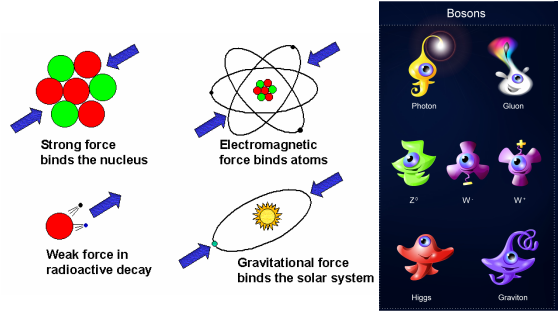four fundamental forces diagram