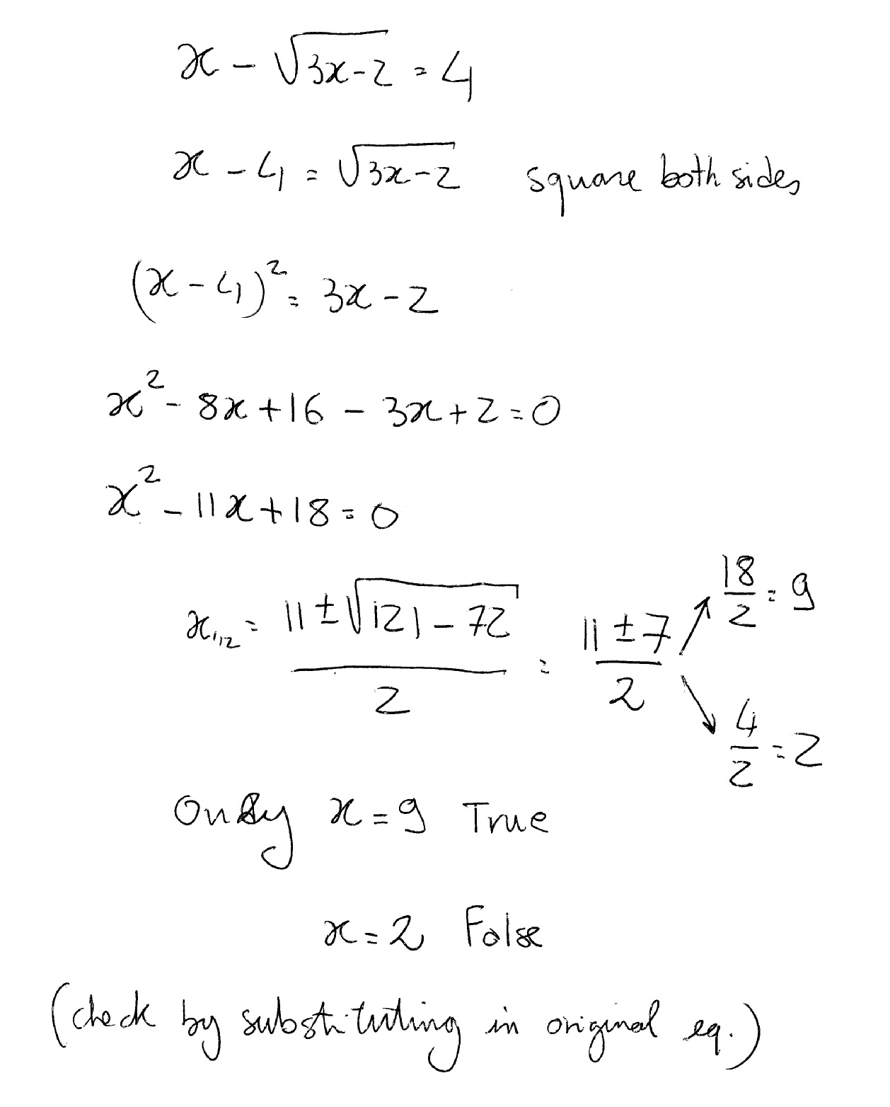 How Do You Solve X Sqrt 3x 2 4 Socratic