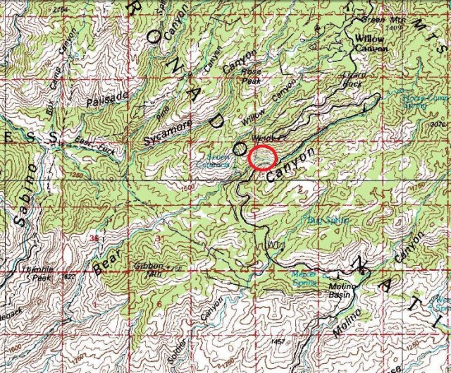 USGS map of Windy Point, Coronado National Forest