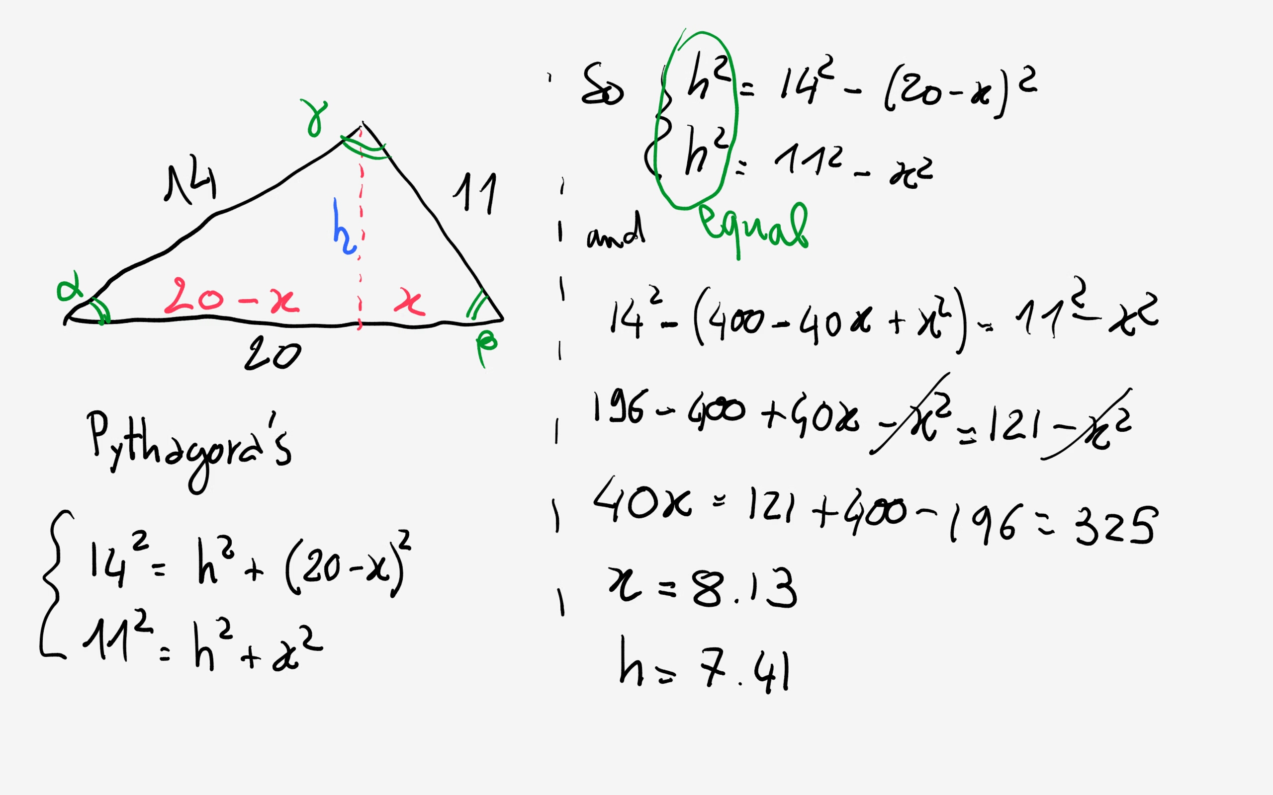 solve for x geometry triangle calculator