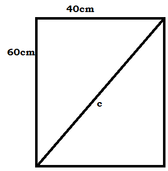 A Rectangle Sheet Of Paper Measures 60cm By 40cm Use A Scale Of The Sheet Of Paper Hence Find The Length Of A Diagonal Of The Sheet Of Paper Socratic