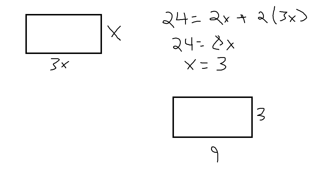 length and width of a rectangle