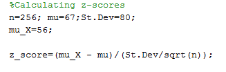 Code used to calculate the score in Matlab