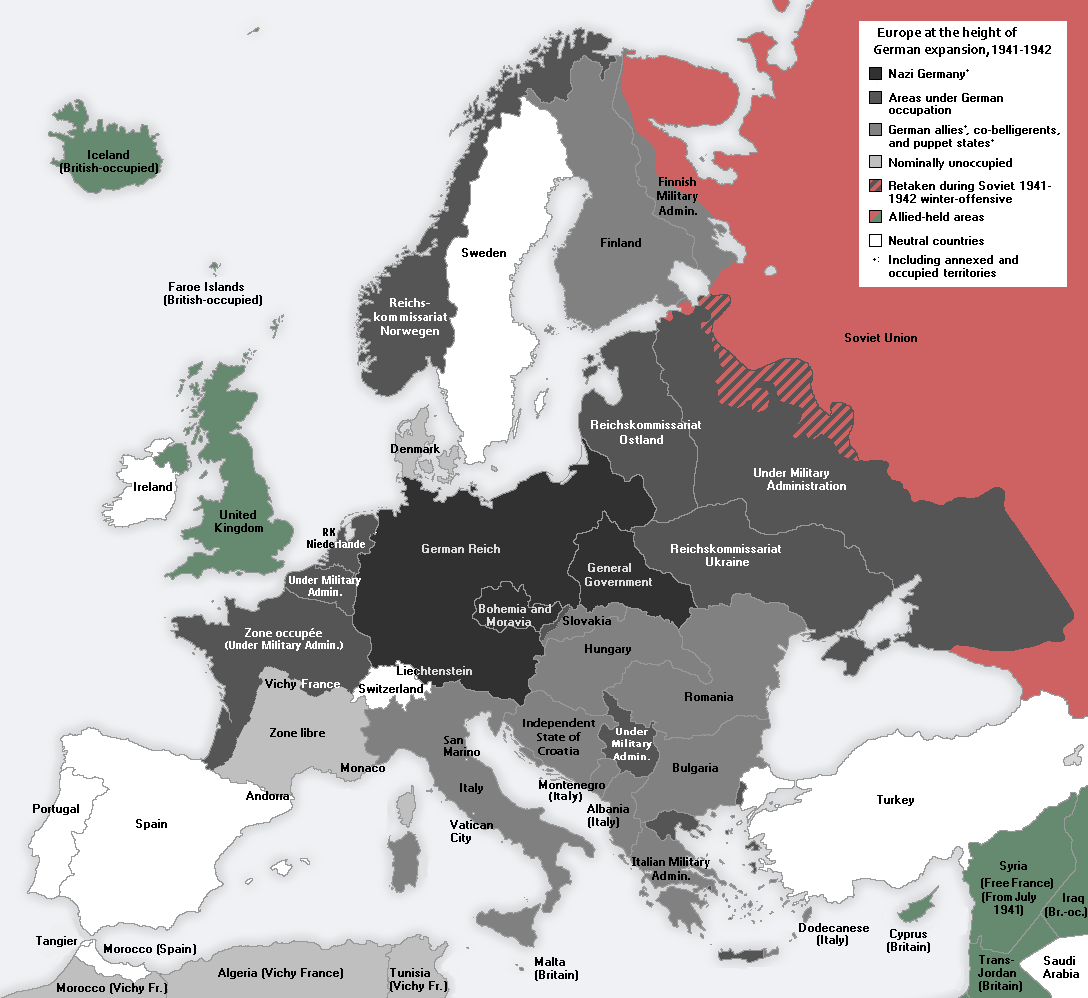 What percentage of Europe did the Nazis invade during WWII/The ...