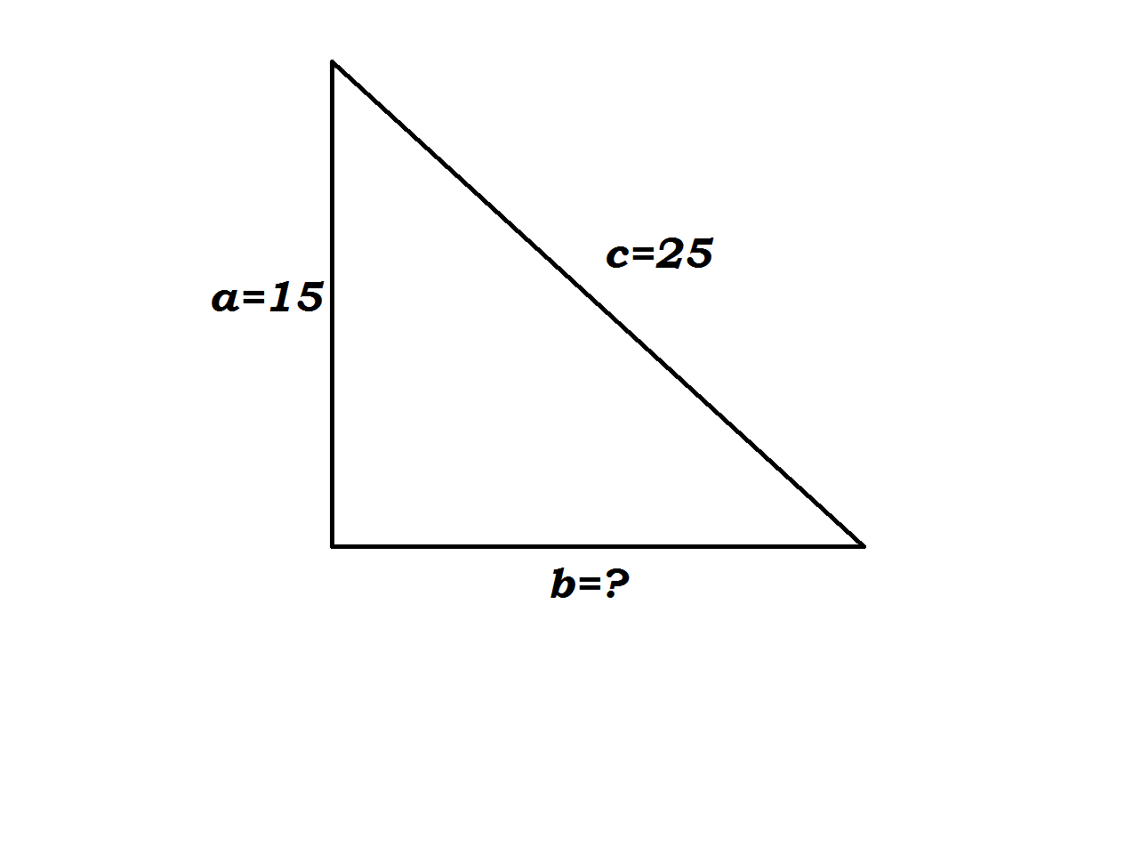 How do you use the Pythagorean Theorem to determine if the following  triangle with sides a, b, & c is a right triangle: a=5, b=10, c=15?