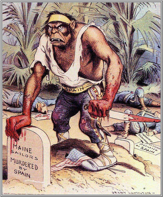 spanish american war political cartoons yellow journalism