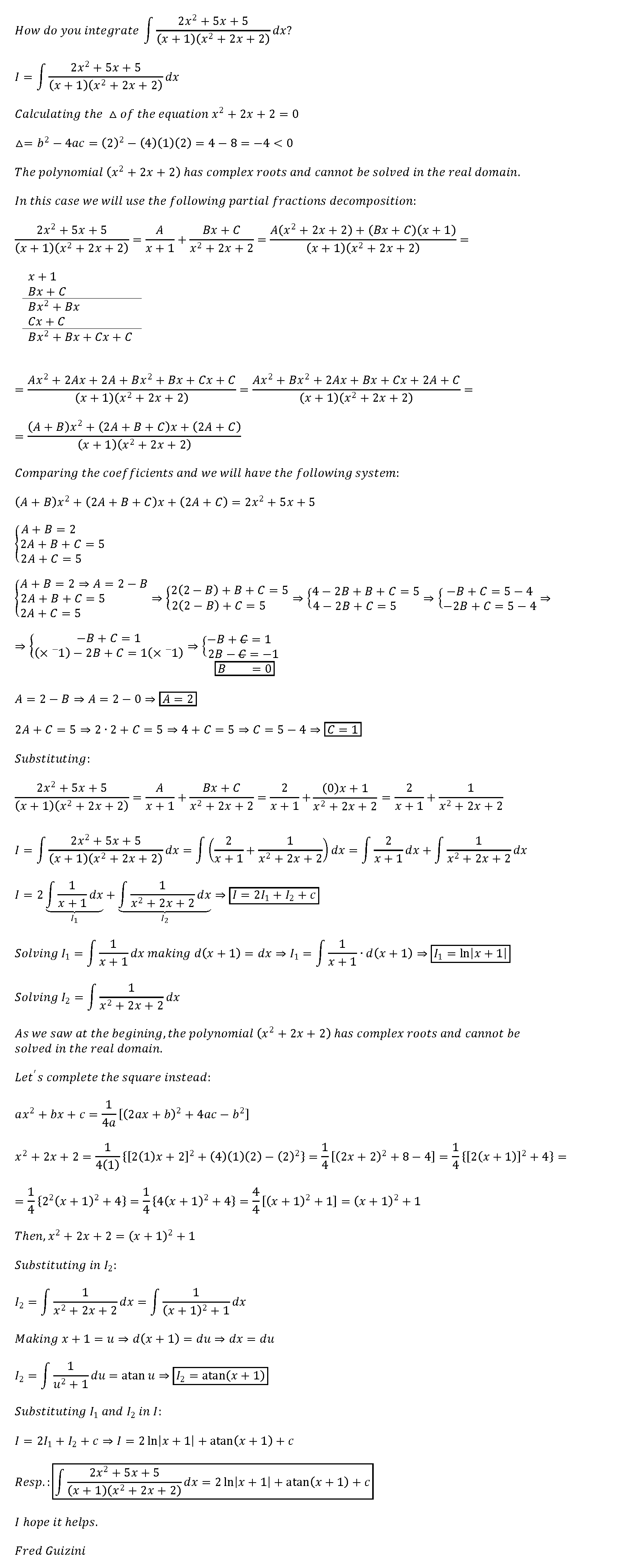 how-do-you-integrate-int-frac-2x-2-5x-5-x-1-x