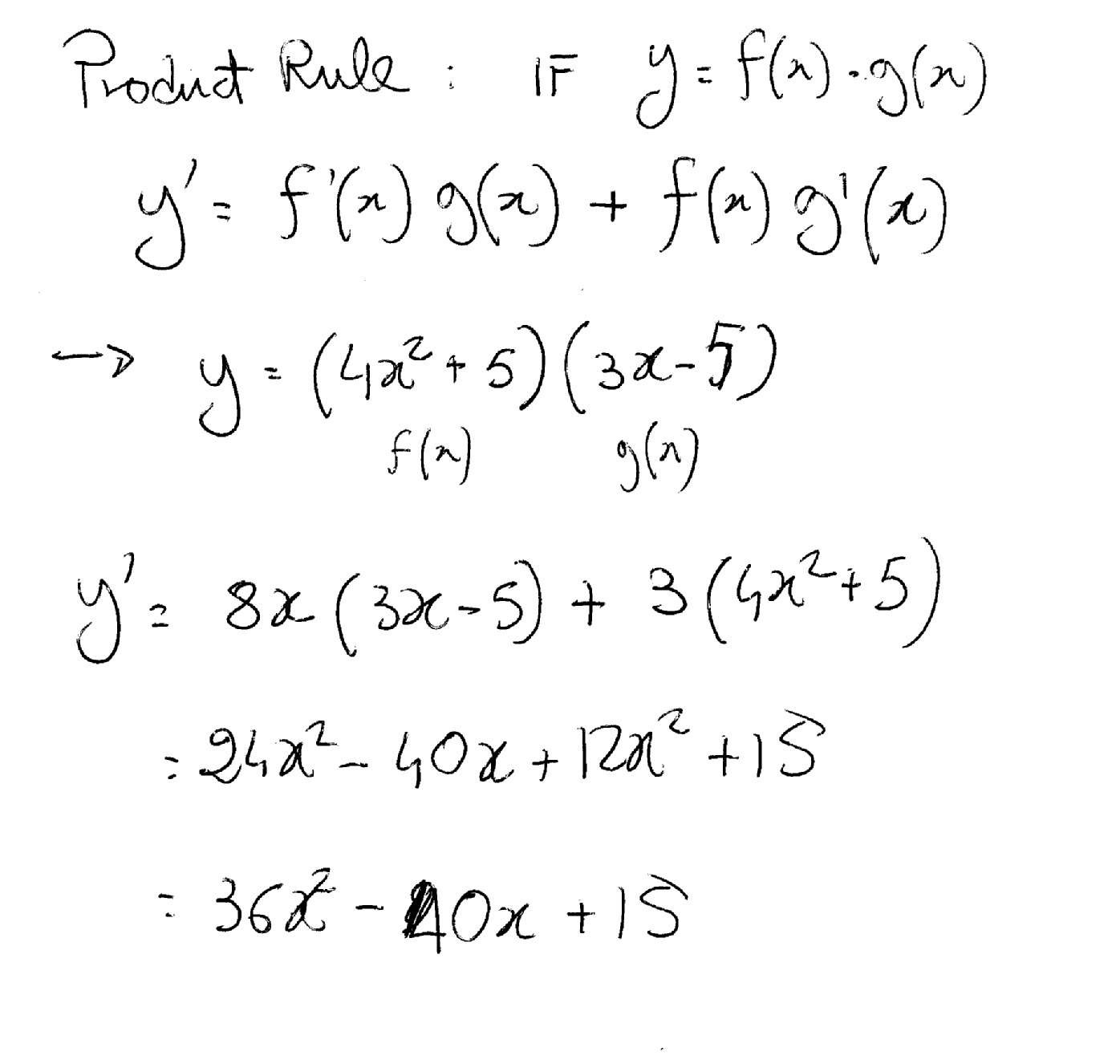 How Do You Use The Product Rule To Find The Derivative Y 4x 2 5 3x 5 Socratic