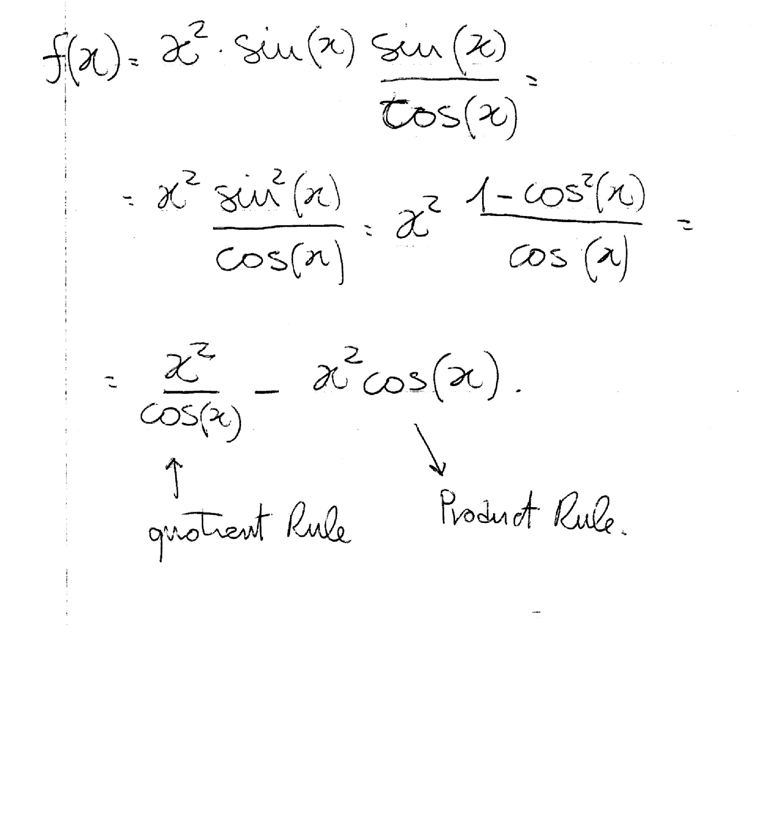 What Is The Derivative Of X Sinx Tanx Without Using The Chain Free