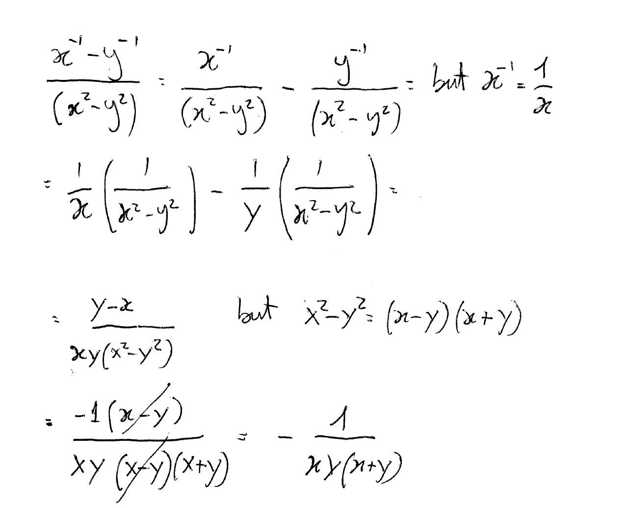 How do you simplify (x^1y^1)/(x^2y^2)? Socratic