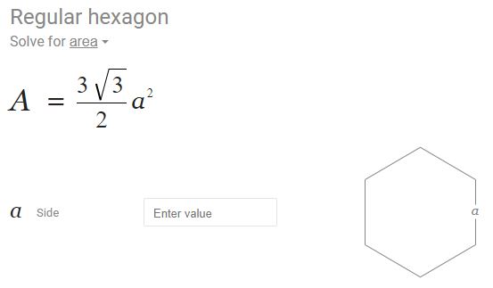 area of a regular hexagon