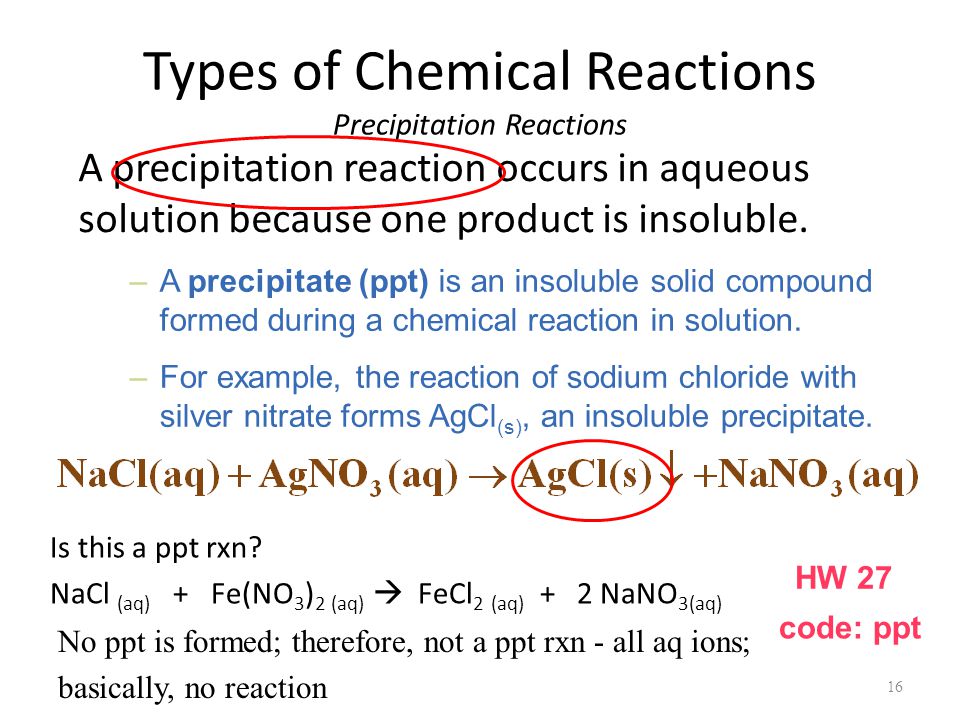 chemical reaction precipitate