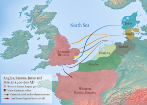 http://historyofenglishpodcast.com/2013/08/06/episode-28-angles-saxons-jutes-and-frisians/