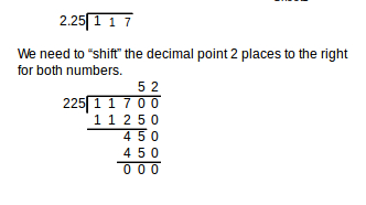 117 Divided By 2 25 Example