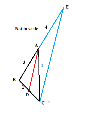 dfind length of side of triangle given point and angle